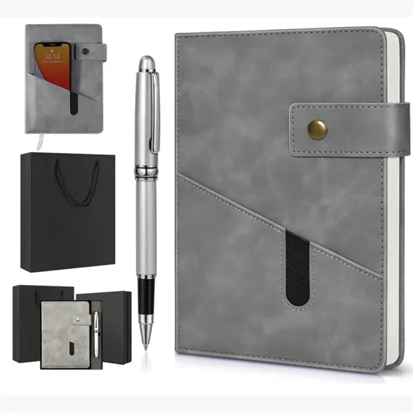 A5 Lined Leather Journal Notebook Set