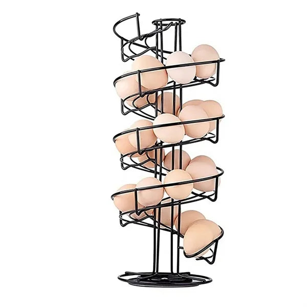 Spiral Design Metal Egg Skelter Dispenser Rack