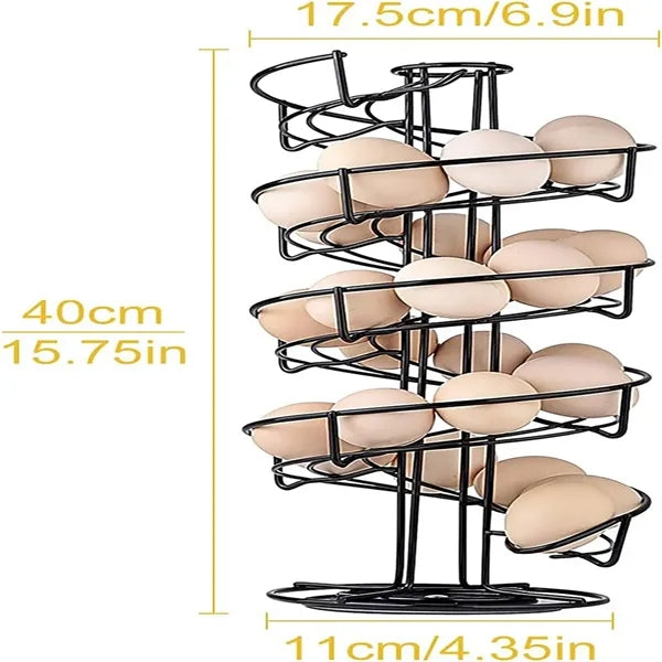 Spiral Design Metal Egg Skelter Dispenser Rack