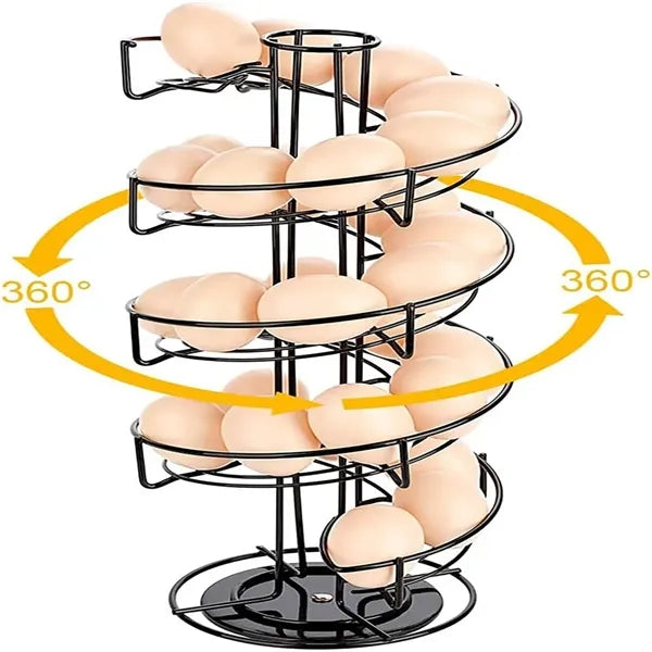 Spiral Design Metal Egg Skelter Dispenser Rack
