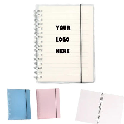 160 Pages Frosted PP Clear Cover A5 Spiral Notebook