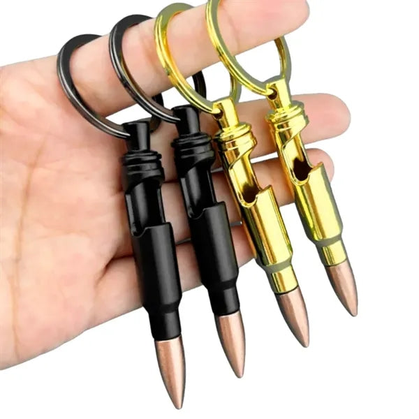 Metal Bullet Bottle Opener Keychain