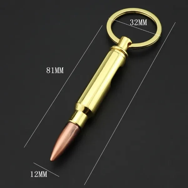 Metal Bullet Bottle Opener Keychain