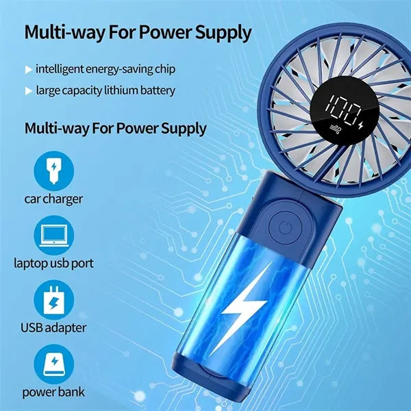 ABS PC Rechargeable Long Battery Life Handheld Mini Fan