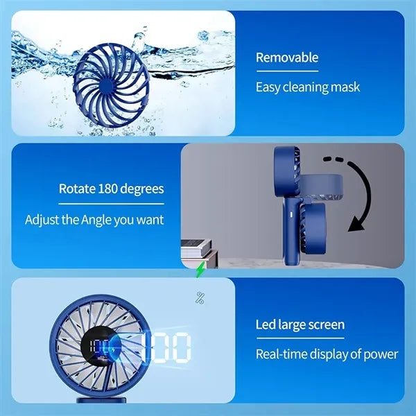 ABS PC Rechargeable Long Battery Life Handheld Mini Fan