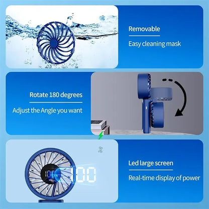 ABS PC Rechargeable Long Battery Life Handheld Mini Fan