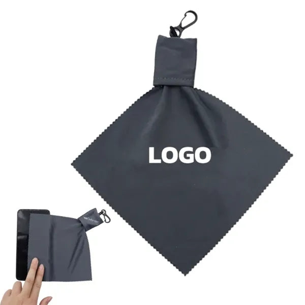 Glasses Cloth with Clip Pouch