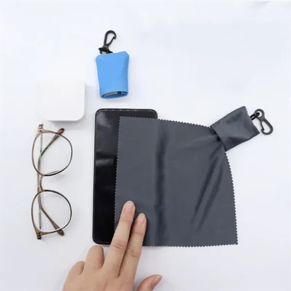Glasses Cloth with Clip Pouch