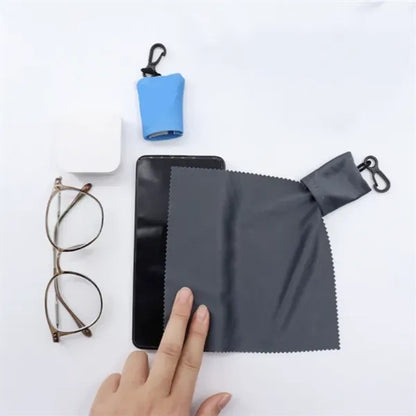 Glasses Cloth with Clip Pouch