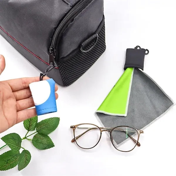 Glasses Cloth with Clip Pouch