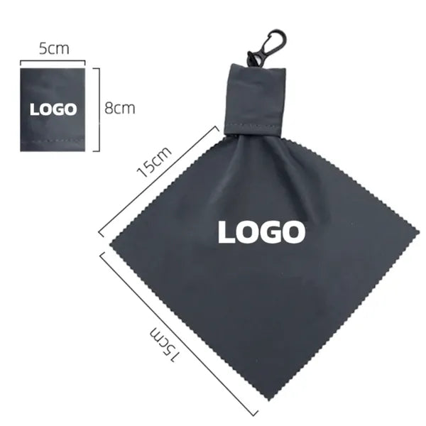 Glasses Cloth with Clip Pouch