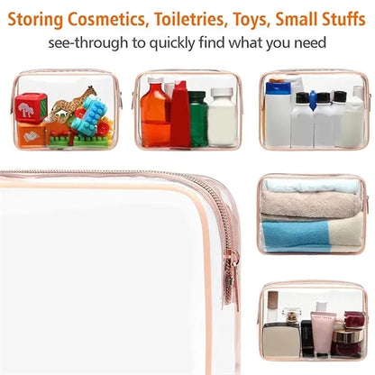 PVC Portable Premium 3D Transparent Makeup Organizer Bag