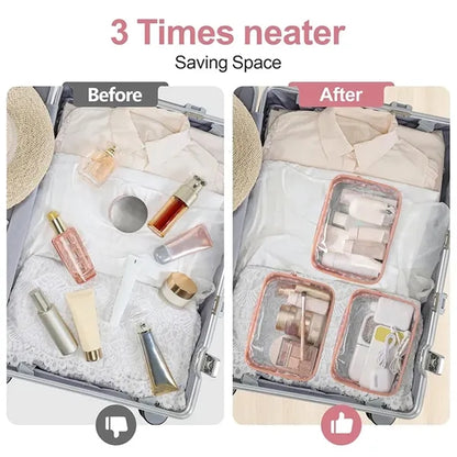 PVC Portable Premium 3D Transparent Makeup Organizer Bag
