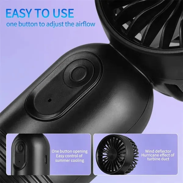 ABS Mini Portable Handheld Fan 5 1/5" x 2 1/2"
