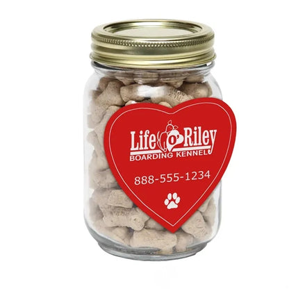 Pint Jar with Large Heart Magnet Pet Fill