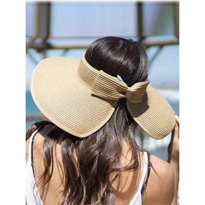 Foldable Paper Straw Visor Sun Protection Hat