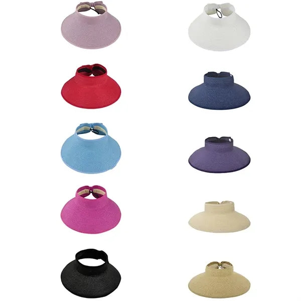 Foldable Paper Straw Visor Sun Protection Hat