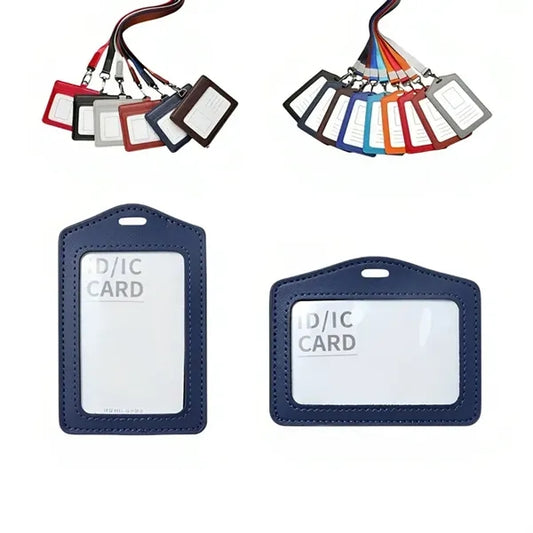 Premium Genuine Leather ID Badge Holder