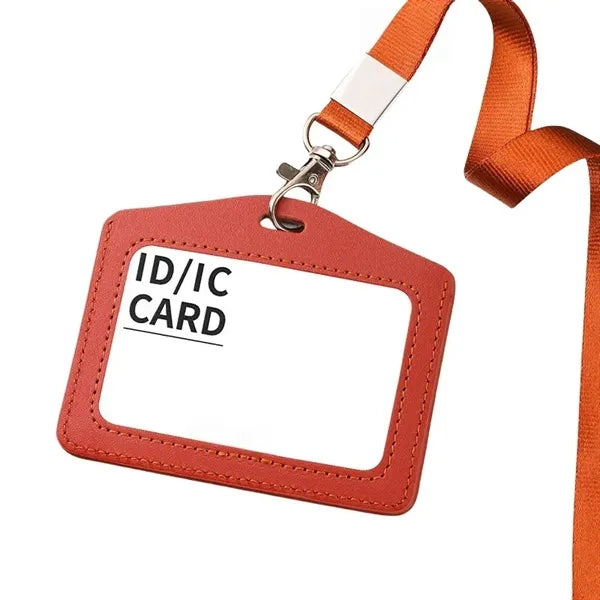 Premium Genuine Leather ID Badge Holder