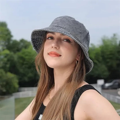 22 4/5 Cotton Solid Color Retro Minimalist Fisherman Hat