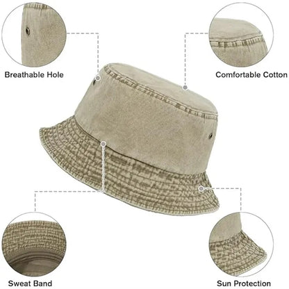 22 4/5 Cotton Solid Color Retro Minimalist Fisherman Hat