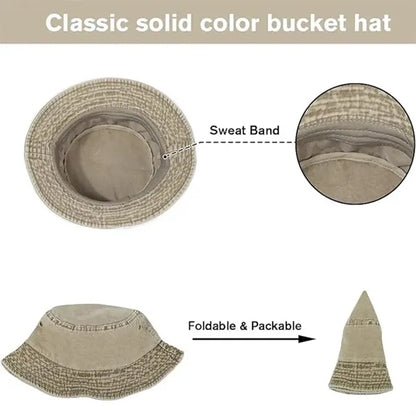 22 4/5 Cotton Solid Color Retro Minimalist Fisherman Hat