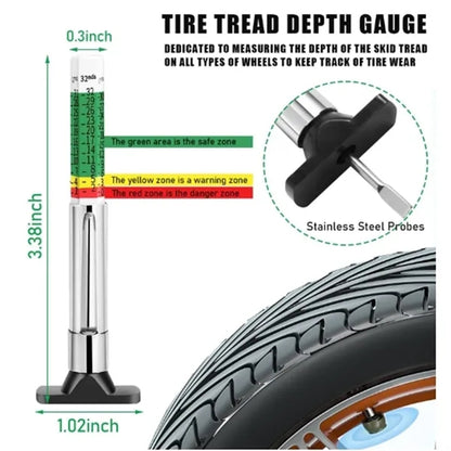 Tire Tread Depth Gauge Smart Color Coded