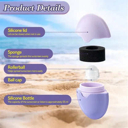 Free Refillable Roll on Sponge Sunscreen Applicator