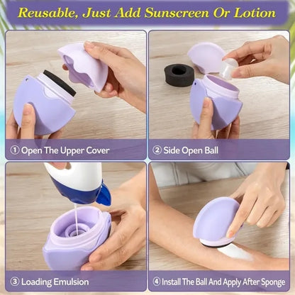 Free Refillable Roll on Sponge Sunscreen Applicator