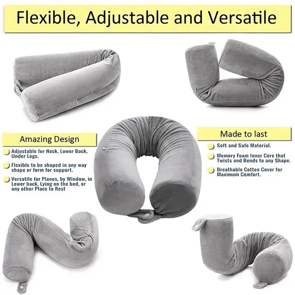 Twist Memory Foam Travel Neck Pillow