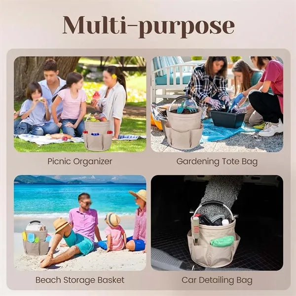 Beach gardening picnic portable storage foldable basket