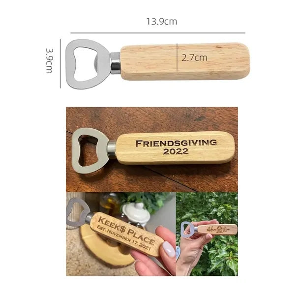 Wooden-handled Beer Bottle Opener