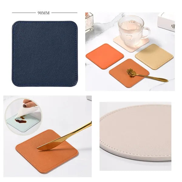 Leather Heatproof Square Coasters
