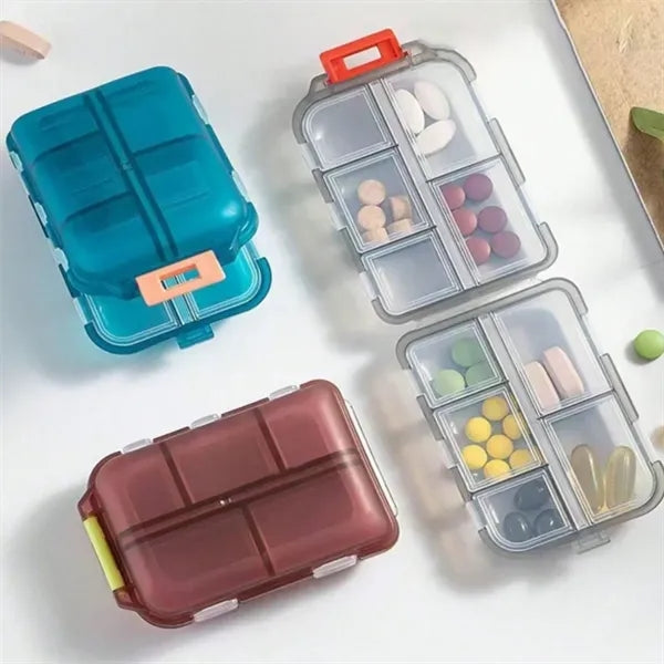 10 Compartments Travel Pill Box