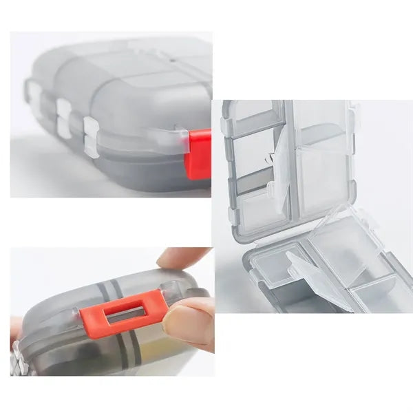 10 Compartments Travel Pill Box