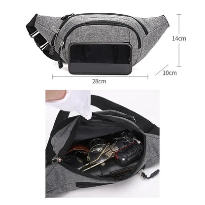 Large Crossbody Fanny Pack With 4-Zipper Pockets for Travel