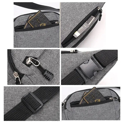 Large Crossbody Fanny Pack With 4-Zipper Pockets for Travel