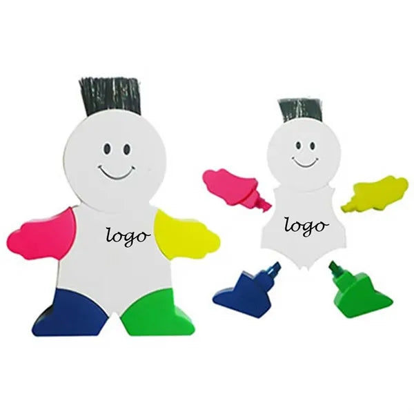 Detachable Human Shape Highlighter With Keyboard Brush