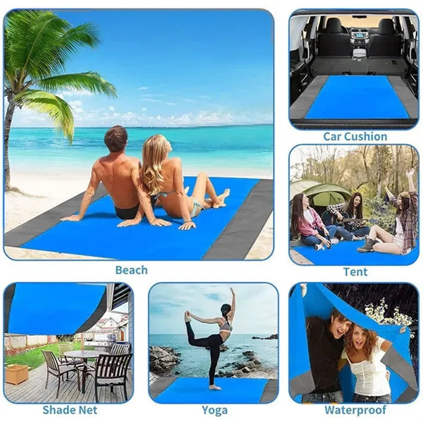 Foldable Waterproof Sandproof Pocket Beach Blanket Mat
