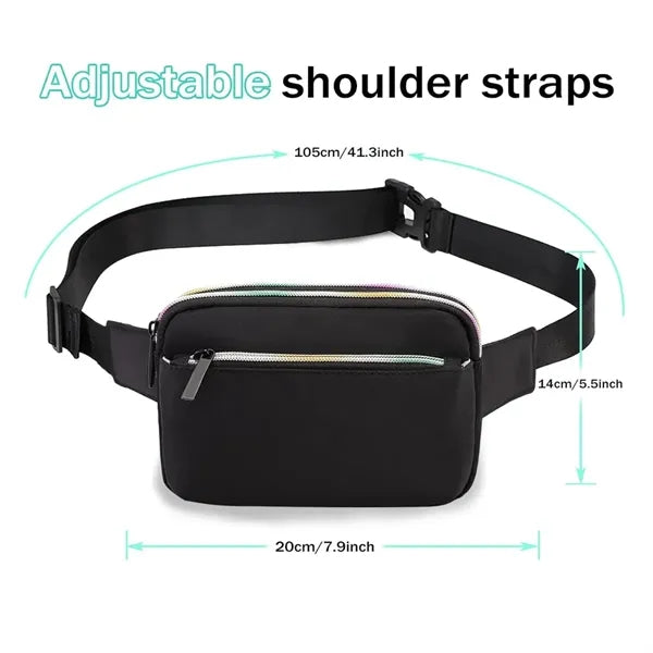 Crossbody Fanny Pack with Colorful Zipper