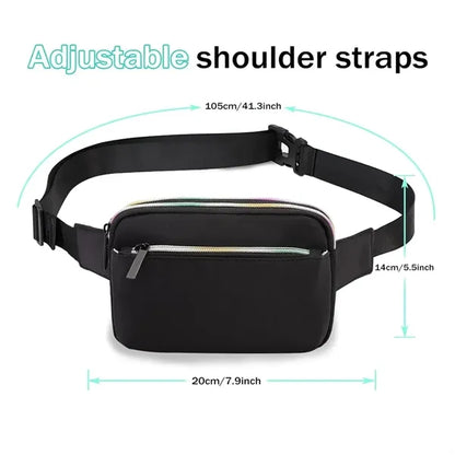 Crossbody Fanny Pack with Colorful Zipper