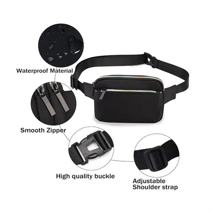 Crossbody Fanny Pack with Colorful Zipper