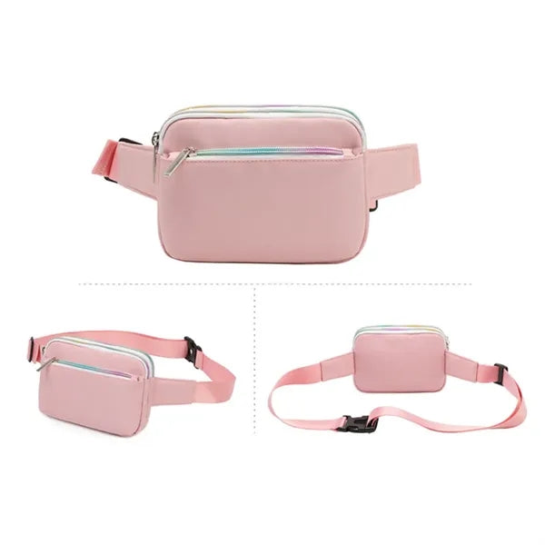 Crossbody Fanny Pack with Colorful Zipper