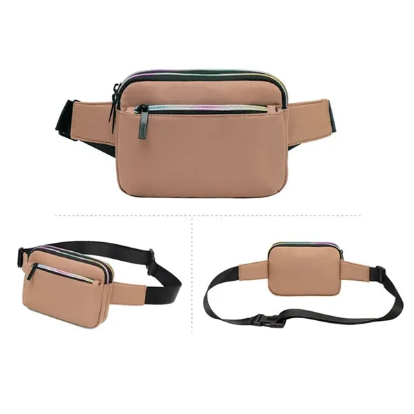 Crossbody Fanny Pack with Colorful Zipper