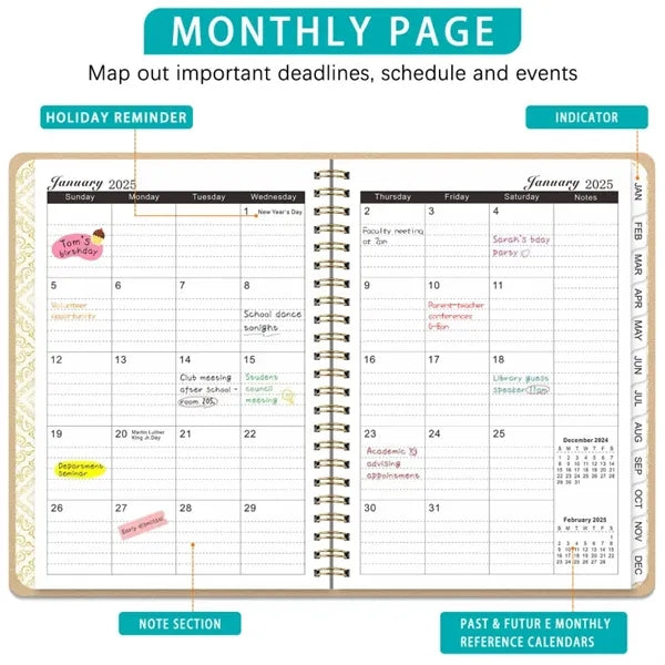 2025-2026 Weekly Monthly Planner