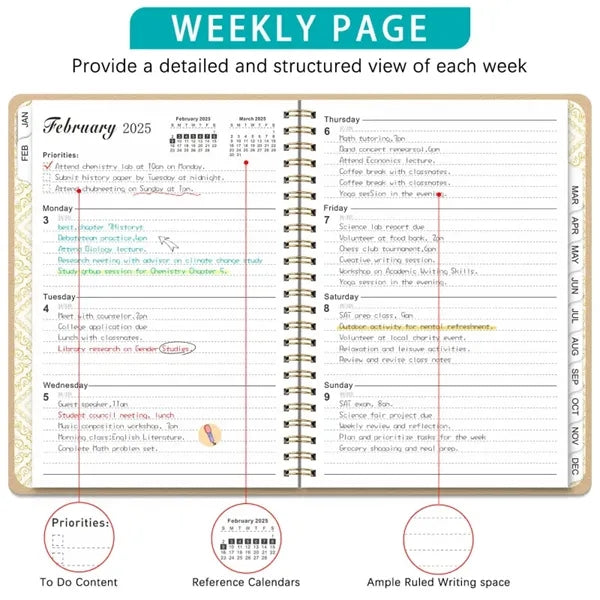 2025-2026 Weekly Monthly Planner