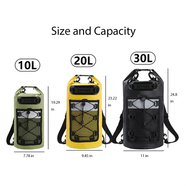 Dry Bag Backpack for Beach Kayaking and Camping Essentials