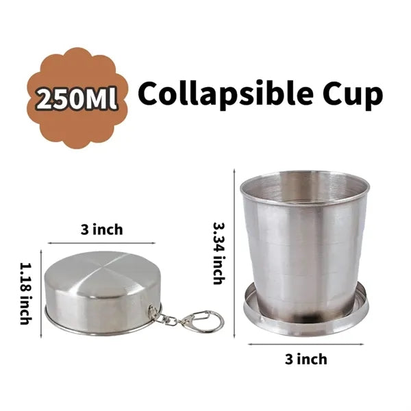 8.45oz Collapsible Travel Cup With Keychain