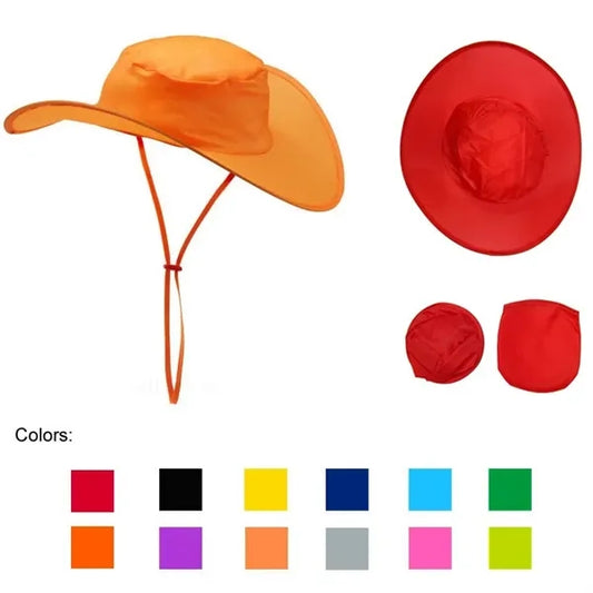 Foldable polyester cowboy hat for summer or beach