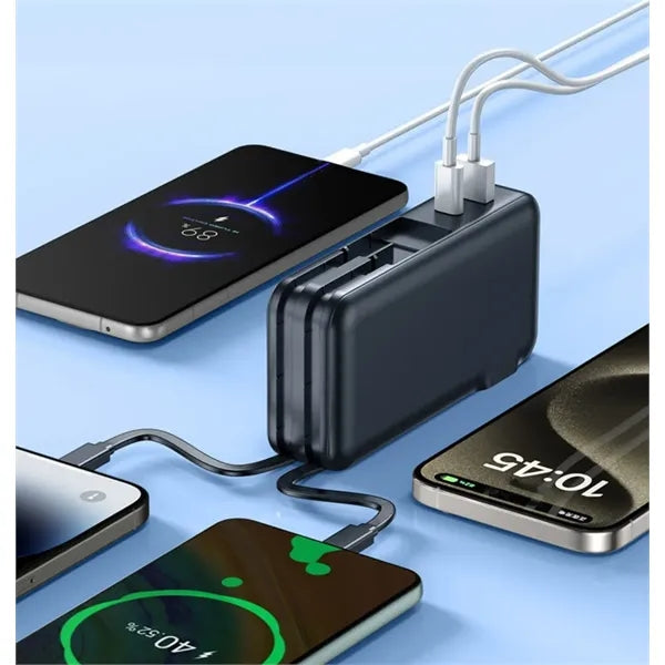Power Bank with Built-in AC Wall Plug and Cable